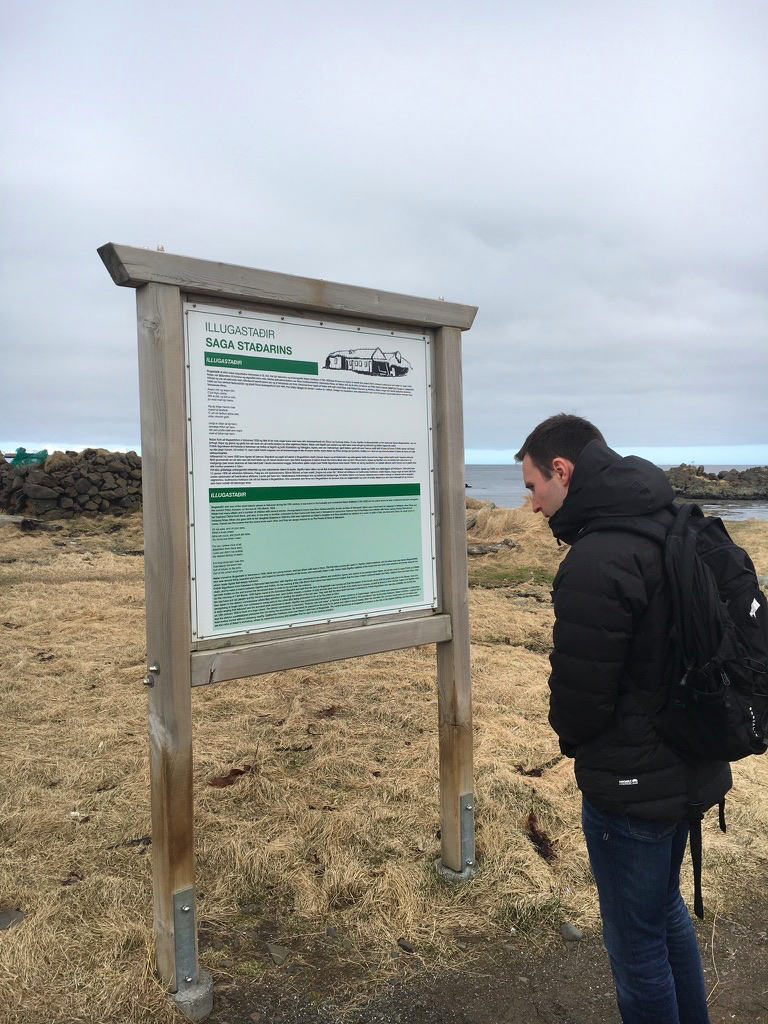 The signposting at Illugastadir which give you information about the history of the location